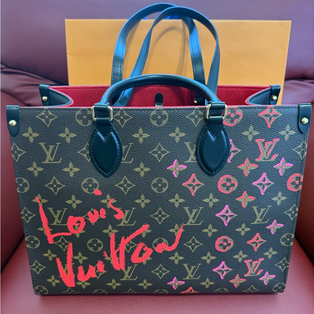 Louis Vuitton Monogram Tote - Black and Pink Graffiti